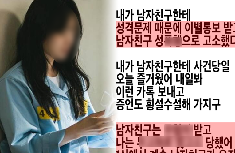 남친한테 차이고 남친을 성ㅍ행으로 고소해버린 여자 후기